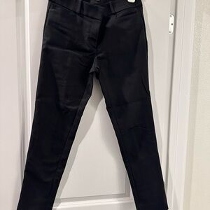 LOFT Black Ankle Cropped Pants with High Waist and Slim Fit